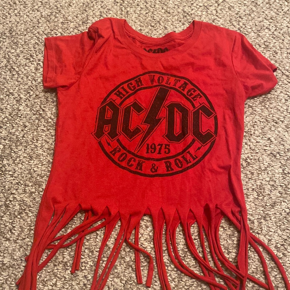 AC/DC fringe top